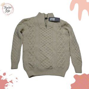 Ireland's Eye Dromore Aran Troyer  Zip M Natural